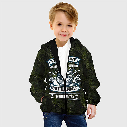 Детская куртка Рыбалка на щуку / 3D-Черный – фото 4