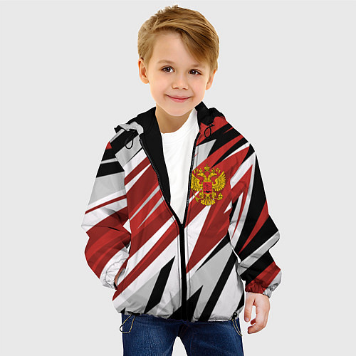Детская куртка РОССИЯ RUSSIA RED / 3D-Черный – фото 4