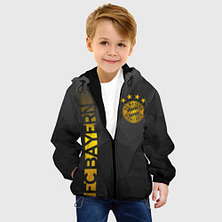Куртка с капюшоном детская ФК БАВАРИЯ BAYERN ЗОЛОТО, цвет: 3D-черный — фото 2