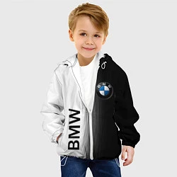 Куртка с капюшоном детская Black and White BMW, цвет: 3D-белый — фото 2