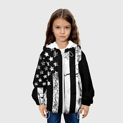 Куртка с капюшоном детская ЗВЕЗДНО-ПОЛОСАТЫЙ, цвет: 3D-белый — фото 2