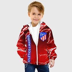 Куртка с капюшоном детская АТЛЕТИКО МАДРИД МОЛНИИ, цвет: 3D-белый — фото 2