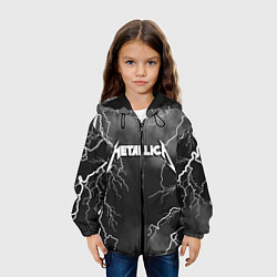 Куртка с капюшоном детская METALLICA РАЗРЯД МОЛНИИ, цвет: 3D-черный — фото 2