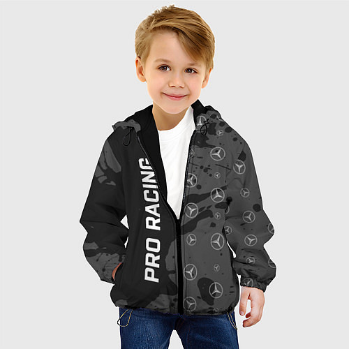 Детская куртка Мерседес - Racing Паттерн / 3D-Черный – фото 4