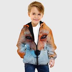 Куртка с капюшоном детская Мордочка лисы, цвет: 3D-черный — фото 2