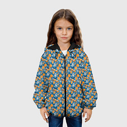 Куртка с капюшоном детская АПЕЛЬСИННЫЙ ПАТТЕРН ФРУКТЫ, цвет: 3D-черный — фото 2
