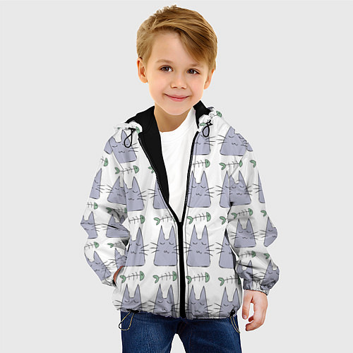 Детская куртка Кот каваий / 3D-Черный – фото 4
