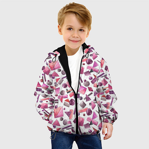 Детская куртка Геометрический розовый / 3D-Черный – фото 4