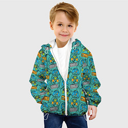 Куртка с капюшоном детская Джойстики, цвет: 3D-белый — фото 2