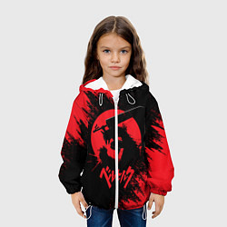Куртка с капюшоном детская BERSERK red краска, цвет: 3D-белый — фото 2