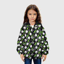 Куртка с капюшоном детская Текстура мяча, цвет: 3D-черный — фото 2