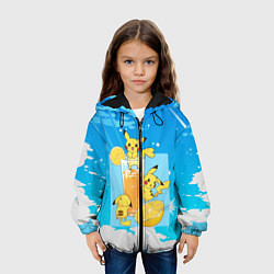 Куртка с капюшоном детская Пикачу в лимонаде, цвет: 3D-черный — фото 2