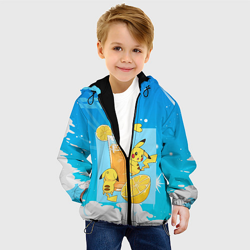 Детская куртка Пикачу в лимонаде / 3D-Черный – фото 4
