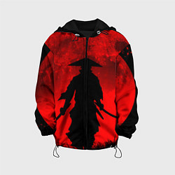 Куртка с капюшоном детская САМУРАЙ кровавой луны, цвет: 3D-черный