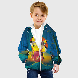 Куртка с капюшоном детская Пикачу гейша, цвет: 3D-белый — фото 2