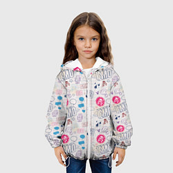 Куртка с капюшоном детская Граффити-школьная тетрадь, цвет: 3D-белый — фото 2