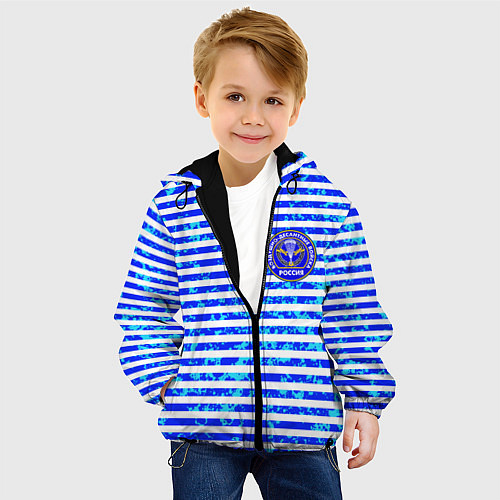 Детская куртка Тельняшка со значком ВДВ / 3D-Черный – фото 4