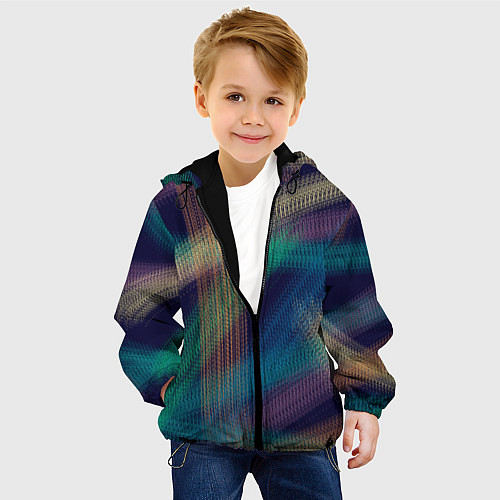 Детская куртка Разноцветная / 3D-Черный – фото 4