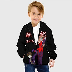 Куртка с капюшоном детская Евангелион 3 01 0, цвет: 3D-черный — фото 2