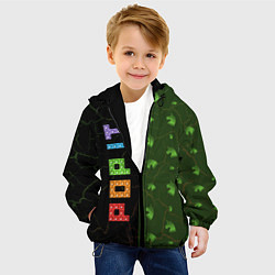 Куртка с капюшоном детская Pop It - Unicorn - Stripes Pattern, цвет: 3D-черный — фото 2