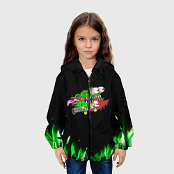Куртка с капюшоном детская Лизун на скейте, цвет: 3D-черный — фото 2