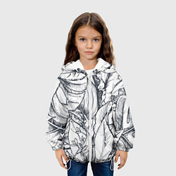 Куртка с капюшоном детская Тропические листья, цвет: 3D-белый — фото 2