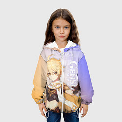 Куртка с капюшоном детская Genshin Impact, Путешественник, цвет: 3D-белый — фото 2