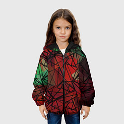 Куртка с капюшоном детская Абстрактный геометрический, цвет: 3D-черный — фото 2