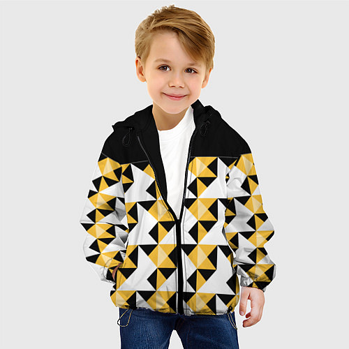 Детская куртка Черно-желтый геометрический / 3D-Черный – фото 4