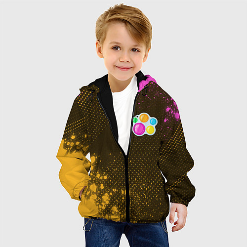 Детская куртка Симпл Димпл - Краска / 3D-Черный – фото 4