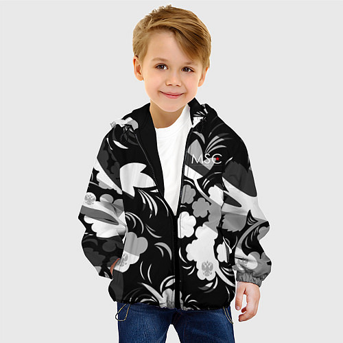 Детская куртка Russia Камуфляж белый New 202223 / 3D-Черный – фото 4