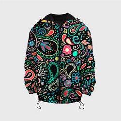 Куртка с капюшоном детская Славянские узоры в новом цвете, цвет: 3D-черный