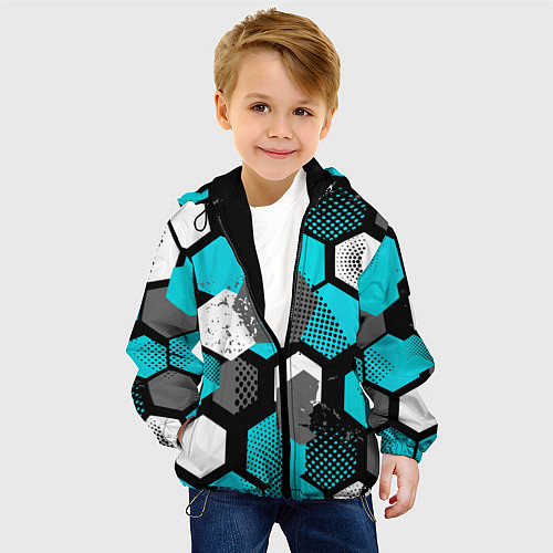 Детская куртка Геометрия плиты / 3D-Черный – фото 4