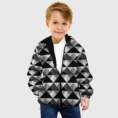 Детская куртка Современный геометрический / 3D-Черный – фото 4