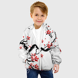 Куртка с капюшоном детская САКУРА ЦВЕТЁТ И БЛАГАУХАЕТ, цвет: 3D-белый — фото 2