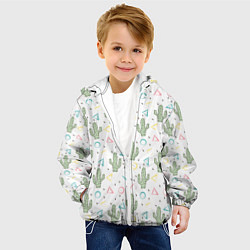 Куртка с капюшоном детская Кактусы, цвет: 3D-белый — фото 2