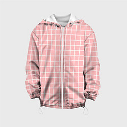 Куртка с капюшоном детская Клетка волнистая, цвет: 3D-белый