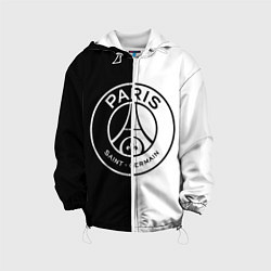 Куртка с капюшоном детская ФК ПСЖ PSG BLACK & WHITE, цвет: 3D-белый