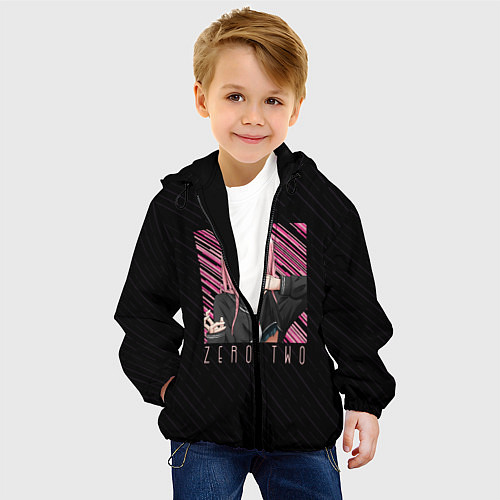Детская куртка Zero Two в квадрате / 3D-Черный – фото 4