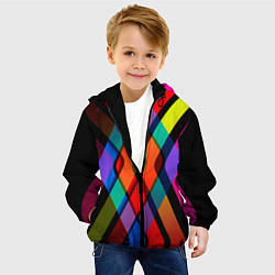 Куртка с капюшоном детская Симметрия красок, цвет: 3D-черный — фото 2