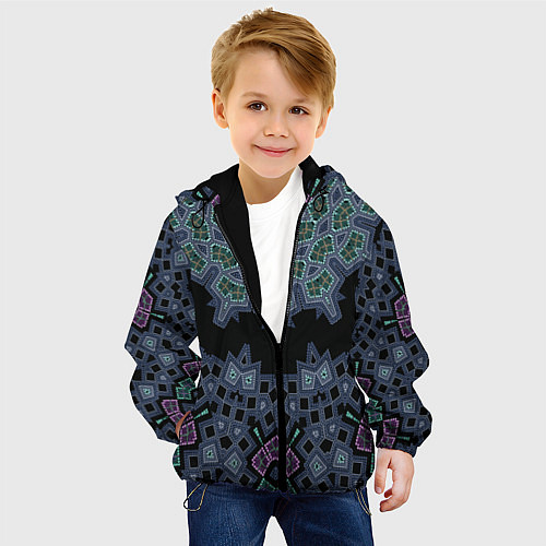 Детская куртка Перламутровый узор восточный / 3D-Черный – фото 4