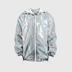 Куртка с капюшоном детская Голографическая текстура, цвет: 3D-белый