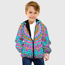 Куртка с капюшоном детская Разноцветный калейдоскоп, цвет: 3D-черный — фото 2