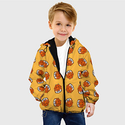 Куртка с капюшоном детская Тигры паттерн, цвет: 3D-черный — фото 2