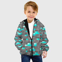 Куртка с капюшоном детская Алмазы, цвет: 3D-черный — фото 2