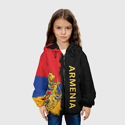 Куртка с капюшоном детская Armenia Flag and emblem, цвет: 3D-черный — фото 2