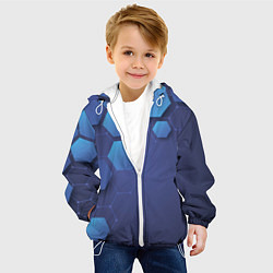 Куртка с капюшоном детская Шестиугольники, цвет: 3D-белый — фото 2