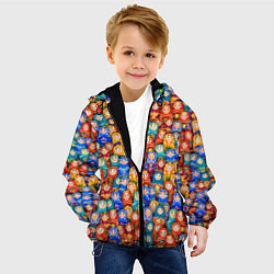 Куртка с капюшоном детская Матрёшки, цвет: 3D-черный — фото 2