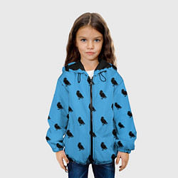 Куртка с капюшоном детская Вороны паттерн, цвет: 3D-черный — фото 2