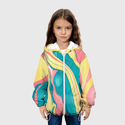 Куртка с капюшоном детская Красочный развод, цвет: 3D-белый — фото 2